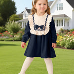 Kucnuzki 18 Months Girl Clothes Toddler Fall Dress Cute Long Sleeve Casual Ruffle Dress Baby Winter Outfit Baby Girl Clothes 12-18 Months
