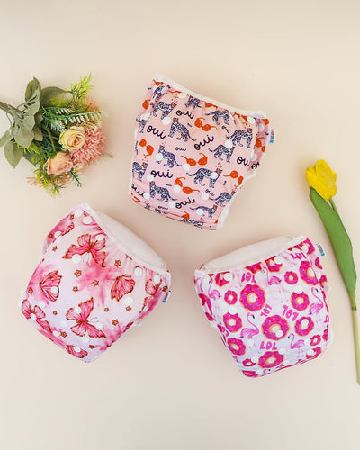 ALVABABY Swim Diapers 3pcs Baby & Toddler Snap One Size Reusable Adjustable Baby Boys' Swim Diapers for Swimming Lessons 3SWY62A