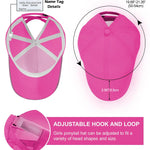 BAOPLAYKIDS Little Girls Criss Cross Ponytail Hat Toddler Mesh Baseball Cap Kids Quick Dry Outdoor Summer Sports Hats Ponycap Age 3-8 Hot Pink