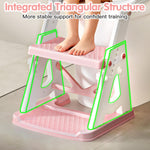 Vorykido Potty Training Seat, 2 in 1 Potty Training Toilet with Step Stool for Boys Girls, Toddler Toilet Seat with Stabilizer Crossbar, Anti-Slip Pads and Splash Guard, Pink