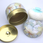 Topwon Powder Case with Powder Puff for Body Powder Container Dusting Powder Case for Baby&Mom (Gloden Flower)