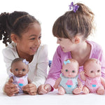 JC Toys Lil Cutesies 8.5" All Vinyl Baby Doll | Posable and Washable | Removable Outfit | Lulu- Blue Eyes Ages 2+