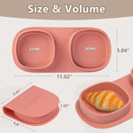 yahaa Toddler Plates Travel Essential on the go,Baby Plates with Forks and Spoons Self Feeding 6 months,Foldable,Silicone,BPA Free,Watermelon