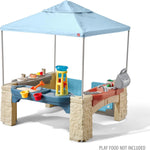 Step2 All Around Playtime Patio with Canopy Playset – Shaded Outdoor Playhouse for Kids with Realistic, Interactive Features, Room for Multiple Toddlers to Play – Dimensions: 60" H x 47.5" W x 47.5" D