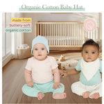 Finn + Emma - Organic Cotton Baby Hats - Soft and Gentle Baby Beanie - Newborn Cotton Hats for 0-6 Months - Newborn Caps - Crafted with Ethical Practices - Light Blue