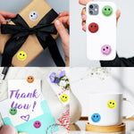 Yeachlaing 1 Inch Shiny Happy Face Stickers Circle Dots Labels Reward Stickers Teachers Sticker (500PCS,Multicolored)