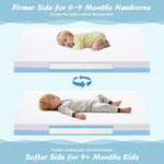 Vomiliku Crib Mattress Dual Sided Memory Foam Baby Toddler Bed Mattress, 52" x 27.6" x 5.5" Soft Breathable Mattresses