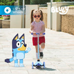 Bluey Self Balancing Kick Scooter with Light Up Wheels, Extra Wide Deck, 3 Wheel Platform, Foot Activated Brake, 75 lbs Limit, Kids & Toddlers Girls or Boys, for Ages 3 and Up