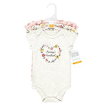Hudson Baby Unisex Baby Cotton Bodysuits, Soft Painted Floral 3-Pack, Newborn