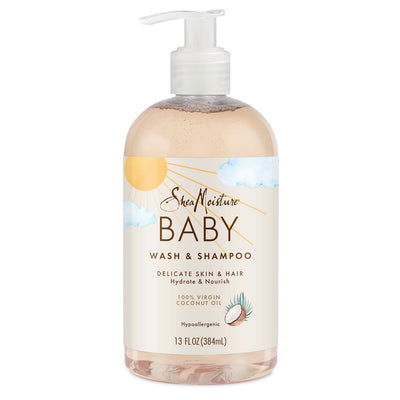 SheaMoisture Baby Wash & Shampoo bottle on a white background