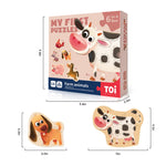 Toi 6 Packs Large Piece Toddler Jigsaw Puzzles for Kids Aged 2.5+, Animal Shaped Floor Puzzles for Beginner, Preschool Learning Game for Boys Girls, Farm Animals