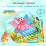Zeoddler Wooden Puzzles for Toddlers, 8 Pack Dinosaur Jigsaw Puzzles for Kids3-5, 9 Pieces Preschool Learning Activities, Learning & Educational Puzzles, Gift for Boys, Girls