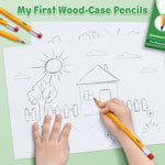 V-Opitos 14 Pack Jumbo #2 HB Pencils for Kids, Triangle Shape Pre-sharpened Wood-Cased Pencil with Top Eraser, Toddler First Pencils, Ideal Home, Kindergartens, School Classroom Supplies