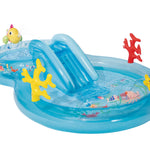 Intex 96" x 78" x 28" Inflatable Jungle Adventure Play Center Spray Kiddie Pool - Backyard Kids Water Slide, Outdoor Blow-Up Splash Pad for Toddlers
