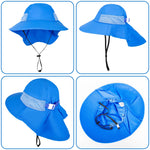 2-Pack Toddler Baby Sun Hat Kids Summer UPF 50+ for Boys Girls Adjustable Beach Hats with Bucket Wide Brim Age 1-7 Years