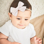 doboi 10PCS Baby Girls Headbands Hair Bows Nylon Linen Hairbands Handmade Hair Accessories for Newborn Infant Toddlers Little Girl and Kids 3.5Inches