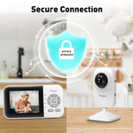 Upgrade Video Baby Monitor with 2 Cameras and Audio 2.8" Screen, Night Vision, APP, 2 Way Talk, 1200ft Long Range, Feeding Clock, Temperature Detection, Portable Wireless Baby Cam Home Use
