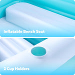 SLOOSH Inflatable Swimming Pool with Seats, 120" x 72" x 22" Full-Sized Blow Up Durable Thickened Above Ground Family Pool for Summer Water Party Backyard Garden Lawn,Cyan