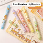 MOZXIRZ 6 Pcs Capybara Highlighter Marker Cute Capybara Pastel Highlighter Marker Pens for Students Boys Girls Women Highlighter Pens School Supplies Office Supplies (6Pcs Capybara)