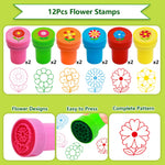 Fancy Land Flower Stamps Self Inking Spring Stampers for Kids Party Supplies Easter Basket Fillers School Classroom Students Reward Favors 12Pcs