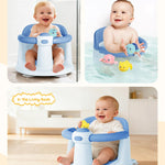 Baby Bath Seat for Babies 6 Months & Up - Bathtub Seats for Babies with 3 Baby Bath Toys, Non-Slip, Comfortable, Infant Bath Essentials-Blue