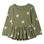 GAP Baby Girls Long Sleeve Peplum Tee Hearts 12-18M