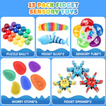 Hepoasky Fidget Sensory Toys for Kids Adults with Autism ADHD: 13 Pack Anxiety Relief Items Toy, Fun Classroom Prize & Travel Toys, Stress Relief Toy Gifts Party Favors for Kids