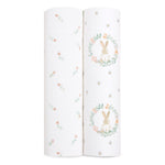 aden + anais Essentials Swaddle Blanket, Muslin Blankets for Girls & Boys, Baby Receiving Swaddles, Newborn Gifts, Infant Shower Items, 2 Pack, Blushing Bunnies