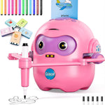 QIBOX Drawing Robot for Kids, 4-in-1 Draw/Learn/Spell/Music Interactive Educational Robot Drawing Machine with 100 Cards & 12 Color Pens,Learning Toys for 3 4 5 6 7 8 Year Old Boys Girls Birthday Xmas