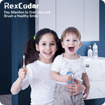 RexCodar Ultrasonic Kids U Shaped Electric Toothbrush,4 Brush Head,Age 6-12