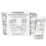 The Honest Company New Mama Care Essentials Gift Set | Hospital Bag Must Haves | Travel Size Nip Balm (0.5 oz), Glow On Body Cream (1 oz), Gotta Glow Face Wash (1.75 fl oz), Reusable Pouch