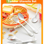 Blvtoios 8-Piece Toddler Utensils Set, Food Grade Stainless Steel Kids Silverware Set Including Forks and Spoons, Child-Sized, Dishwasher Safe