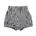 Newborn Baby 1Pack Shorts Cotton Linen Shorts Bloomer Cute Stripe Dot Plaid Triangle Shorts Bloomers Loose Harem Shorts (1pcs Black White Stripe,3-6 Months,3 Months,6 Months)