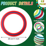 Seenelling 4 Pack Flying Disc 11 Inch Flying Ring Bulk for Backyard Beach Sport Outdoor Soft Discs for Beach Pool Backyard Camping Activities Sport Playing Toss Gift (Cyan,Blue,Yellow,Red)