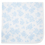 Little Me Blankets for Baby Girls' Swaddling Receiving Blanket, Blue Roses, 30 x 27 Inches