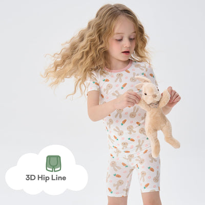 pureborn Baby Viscose From Bamboo Pajamas Set Pjs - Little Girl Short Sleeve Snug Fit Soft Sleepwear 2pcs Rabbit 12-18 Months