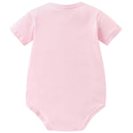 AIWUHE Unisex-Baby Short Sleeve Bodysuits Cotton One-piece Boy Girl Summer Clothes Pink 0-3 Months