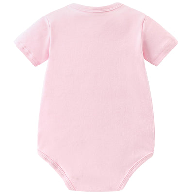 AIWUHE Unisex-Baby Short Sleeve Bodysuits Cotton One-piece Boy Girl Summer Clothes Pink 0-3 Months