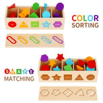 Montessori Toys for 1 2 3 Year Old | Wooden Color & Shape Sorting Matching Toys | Learning Educational Toys for 1-3 Year Old Kids | One 1st 2st Birthday Gift for Boy Girl