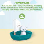 PlanToys® Polar Bear Sailing Boat Bath Toy for Toddlers | Montessori Wooden Water Toys for Kids | Eco-Friendly Floating Boat for Bathtub, Pool & Water Table
