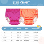 2PCS Reusable Swim Diapers - Toddler Baby Swim Diaper Washable Snap Pool Swimming Diaper Soft and Silky Waterproof Diapers for Swimming Lessons Boys and Girls