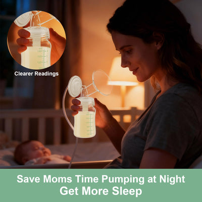 6PCS Breastmilk Storage Bottle Compatible with Momcozy Breastmilk Cooler 22oz, Breast Milk Containers for Fridge, Wide-Neck Baby Bottles for Pumping Fit Spectra S1/S2/SG/9Plus /Motif Luna Pumps,Green