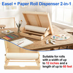 Kids Tabletop Art Easel with Paper Roll Dispenser | Adjustable Portable Desk & Table Top Painting Drawing Stand (13.8" x 11.4", Without Paper Roll)