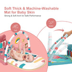 dearlomum Baby Play Mat Baby Gym, Piano Tummy Time Baby Activity Gym Mat with 5 Infant Learning Sensory Baby Toys, Music and Lights Boy & Girl Gifts for Newborn Baby 0 to 3 6 9 12 Months(Pink)