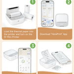 iDPRT Sticker Printer, Portable Sticker Maker Machine, Mini Inkless Bluetooth Thermal Printer for iPhone & Android, Pocket Printer for Labels, Barcodes, DIY Journaling, Kids Gift, Gray