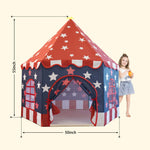 Large Girls Play Tent Princess, Boys Castle Kids Playhouse Indoor Outdoor Toddler Teepee | American Style Design, Age 3-8| Detailed Instructions| Colorful Package| Christmas Birthday Gift red