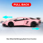 TGRCM-CZ 1/36 Scale Lamborghini Aventador LP700-4 Casting Model Car, Zinc Alloy Pull Back Vehicles Toy Car for Toddlers Kids Boys Girls Gift (Pink)