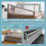 BABY JOY Bed Rail for Toddlers, 77'' Extra Long, Height Adjustable & Foldable Baby Bed Rail Guard w/Storage Pocket & Double Safety Child Lock for Kids Twin Double Full Size Queen King Mattress (Gray)