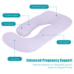 Cute Castle Pregnancy Pillows, Soft U-Shape Maternity Pillow with Removable Cover - Full Body Pillows for Adults Sleeping - Pregnancy Must Haves - Jumbo 57 Inch - Purple