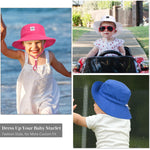 Baby Toddler Sun Hat,Kids Summer UPF 50+ Foldable Beach Bucket Hat for Boys Girls Children 6-24 Months
